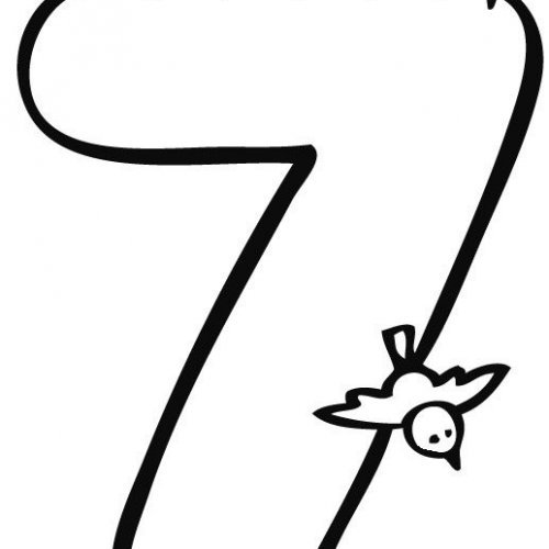 Desenho para pintar do número 7