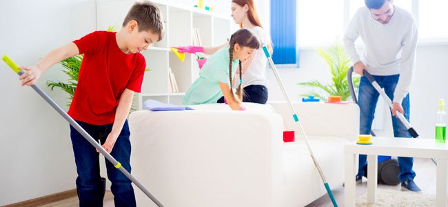 As tarefas das crianças em casa