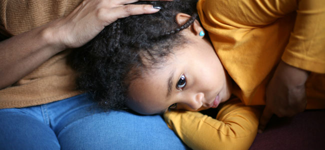 Uma criança deprimida