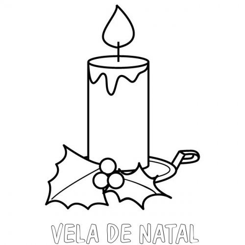 desenho de vela de natal para colorir