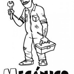 Desenho de mecânico para imprimir e pintar
