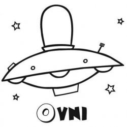 Desenho de um ovni com estrelas para pintar