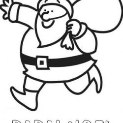 Desenho para colorir de Papai Noel com os presentes