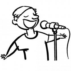 Desenho de um cantor para colorir com as crianças
