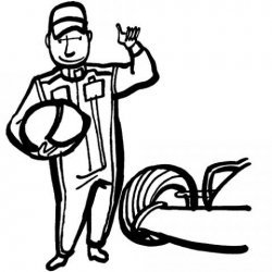 Desenho de um automobilista para colorir