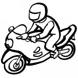 Desenho de motociclista para pintar