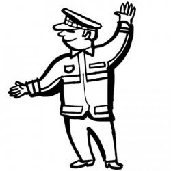 Desenho de polícia para pintar com as crianças