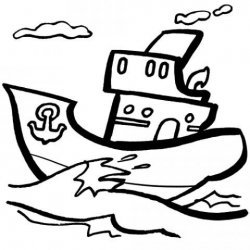 Desenho de um barco pirata para pintar