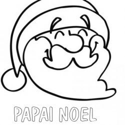 Desenho para pintar de Papai Noel sorridente