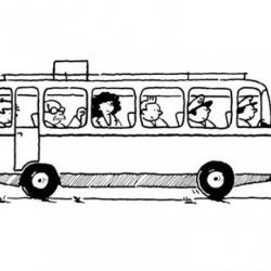 Desenho de ônibus para colorir com as crianças