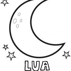 Desenho de lua minguante para pintar