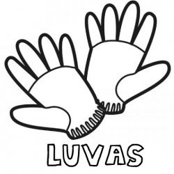 Desenho de luvas para colorir com as crianças