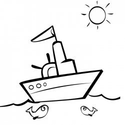 Desenho de um pequeno barco para pintar