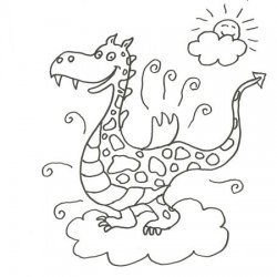 Desenho de um dragón para colorir