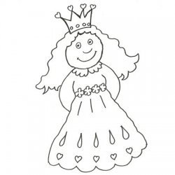 Uma pequena princesa. Desenho para colorir
