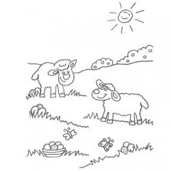 Desenho de ovelhas para pintar