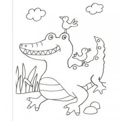 Desenho de jacaré para colorir