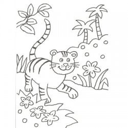 Desenho de um tigre para pintar