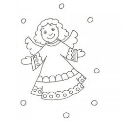 Desenho de um anjo para pintar com as crianças