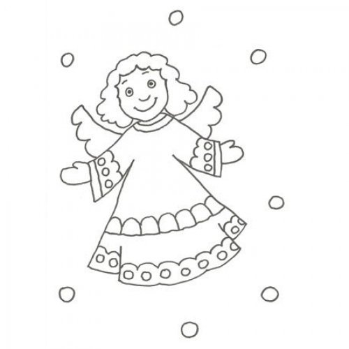 desenho de um anjo para pintar com as crianças