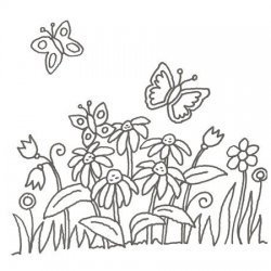 Desenho de jardim de flores para colorir