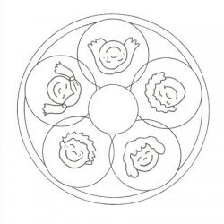 Desenho de mandala com crianças para pintar