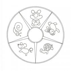Desenho de mandala de animales para colorir