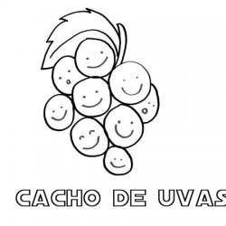 Desenho de um cacho de uvas para colorir
