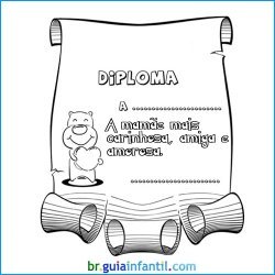 Diploma para o dia das mães. Desenho para pintar