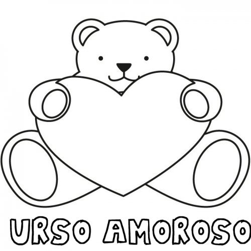 Desenho De Urso Amoroso Para Colorir