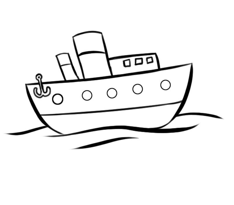 Desenho de barco de pesca para colorir