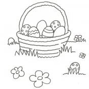 Desenho de uma cesta de ovos de Páscoa
