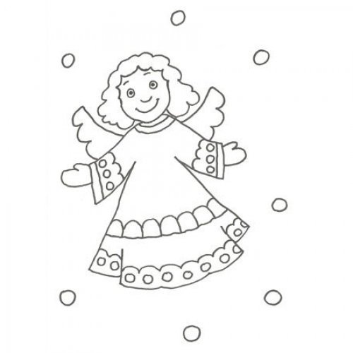 Desenho de um anjo para pintar com as crianças