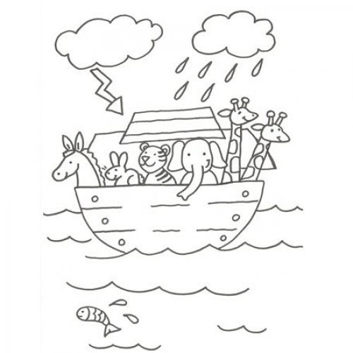 Desenho da Arca de Noé para colorir