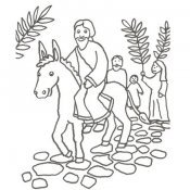 Play Desenho de Jesús montado num burro para pintar