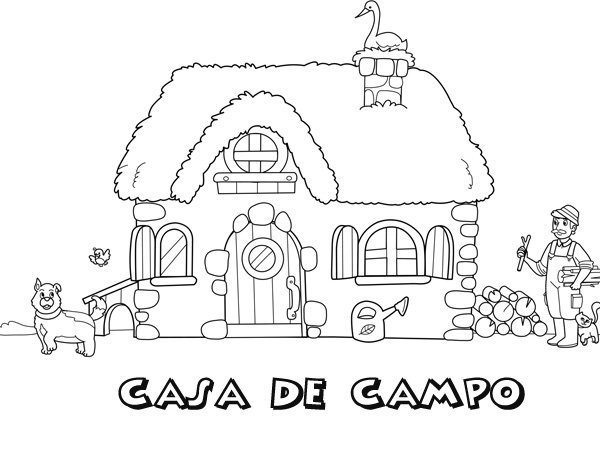 Casa De Campo Dibujo Para Colorear páginas para colorear