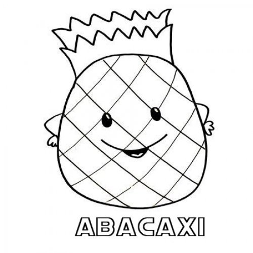 Desenho de abacaxi para pintar com as crianças