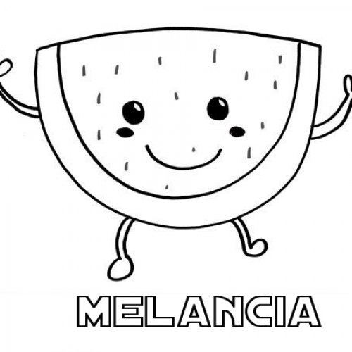 Desenho de uma melancia para colorir
