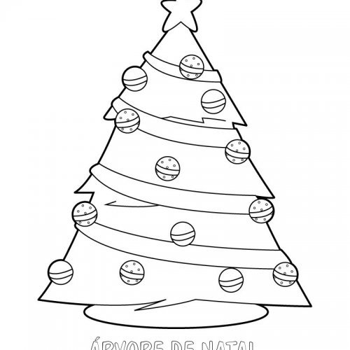 Desenho para pintar de árvore de Natal