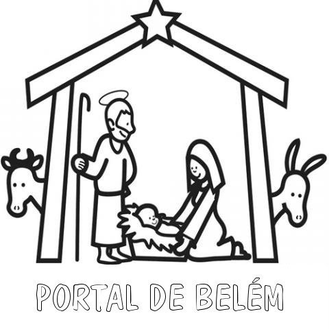Desenho de presépio para pintar no Natal