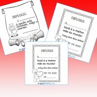 Diplomas para a mamãe para imprimir e colorir