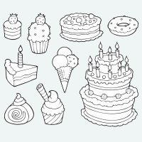 Desenhos de Aniversário de Criança para colorir e pintar