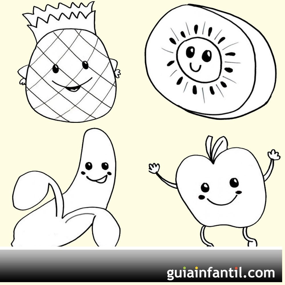 Desenho de Padrão de frutas para colorir