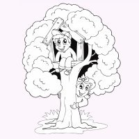 Desenhos de árvores para colorir com as crianças