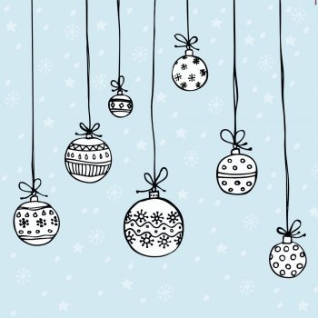 Desenhos de bolas de Natal para colorir
