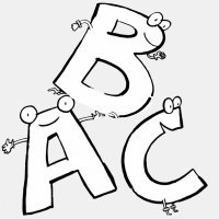 Desenhos de letras com carinhas para pintar