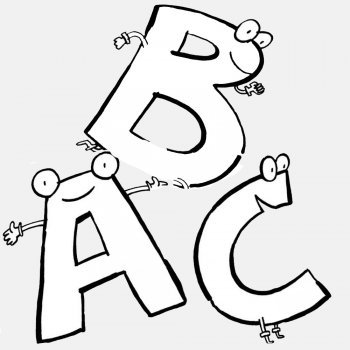 Desenhos de letras com carinhas para pintar