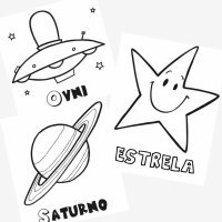 Desenhos do espaço para pintar com as crianças