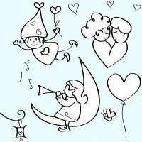 Desenhos de amor para pintar com as crianças