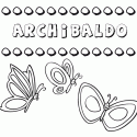 Desenho do nome Archibaldo para imprimir e pintar. Imagens de nomes